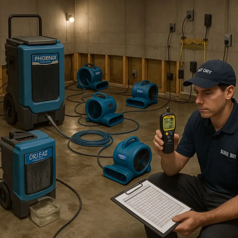 Structural Drying and Dehumidification process in Fairview, UT